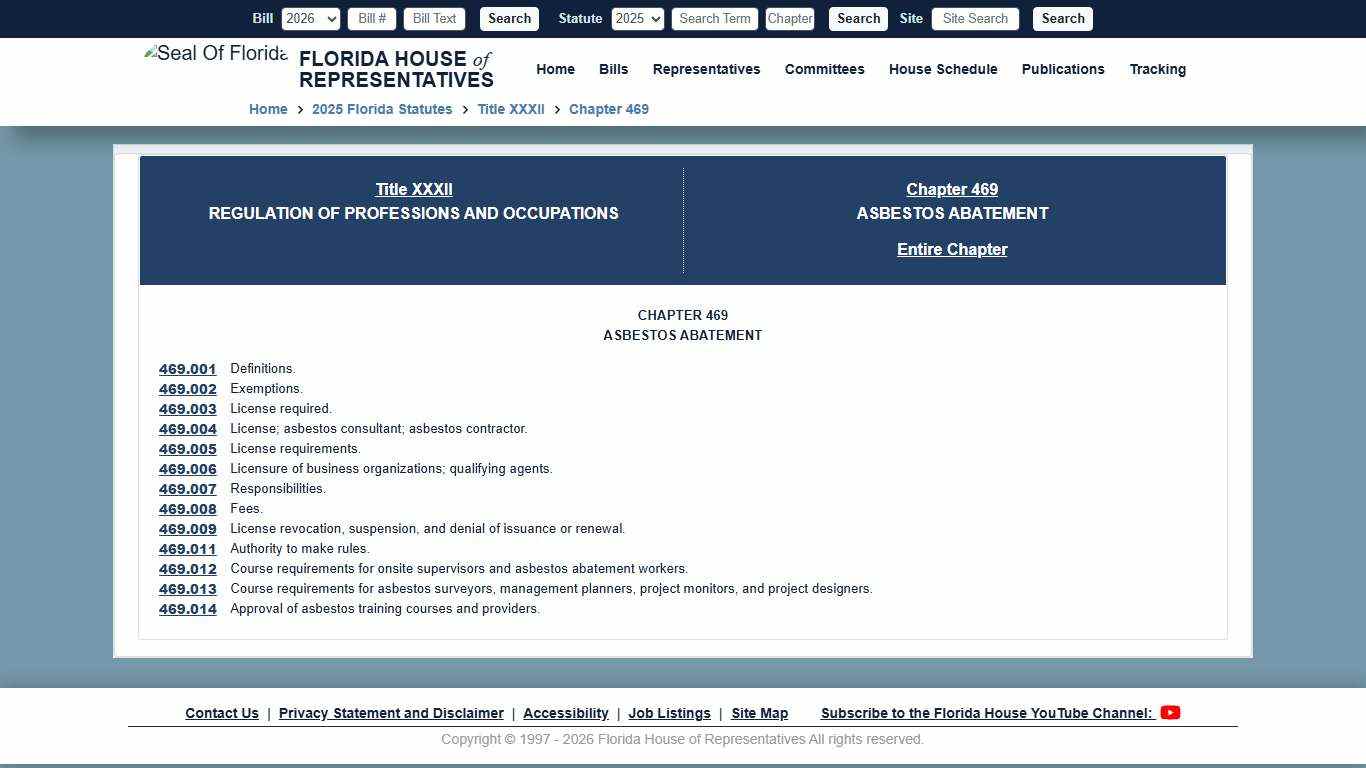 2025 Statutes Chapter 0469 Florida House of Representatives